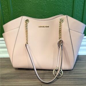 Michael Kors Blush Shoulder Bag with Gold Accents